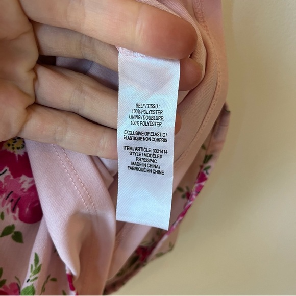 Zunie Girls Pink Floral Smocked Ruffle Sleeve Romper Size 14 Lined One Piece - Picture 8 of 10